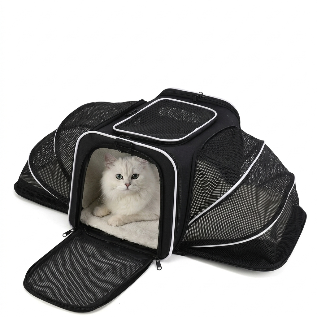 Sac de Transport Premium pour Animaux – Grand Espace Extensible (Soft-Sided Airline Approved)