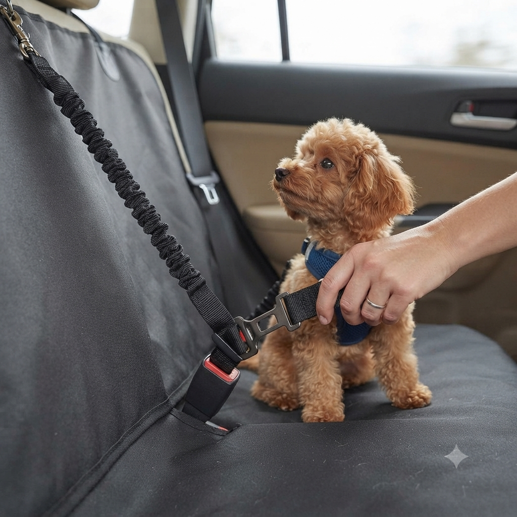 Ceinture de Sécurité Élastique & Anti-Choc pour Animaux de Compagnie