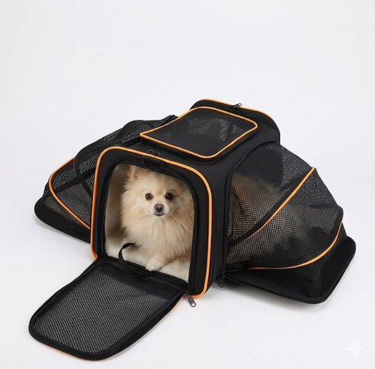 Sac de Transport Premium pour Animaux – Grand Espace Extensible (Soft-Sided Airline Approved)