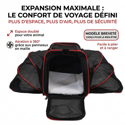 Sac de Transport Premium pour Animaux – Grand Espace Extensible (Soft-Sided Airline Approved)